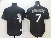 White Sox 7 Tim Anderson Black Cool Base Jersey,baseball caps,new era cap wholesale,wholesale hats